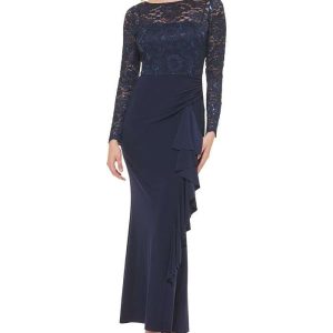 Women's Sequined Lace-Top Gown