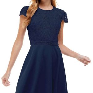 Juniors' Lace-Top Dress