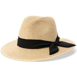 Women's Chiffon Tie Straw Panama Hat