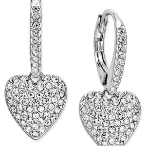 Pav eacute; Heart Drop Earrings